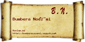 Bumbera Noémi névjegykártya